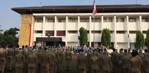 Suasana upcara bendera di IPDN Jakarta, Senin (17/6). Foto: Muhammad Darisman/kumparan