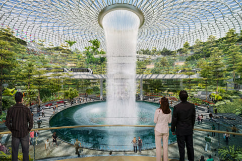 Rain Vortex di Jewel Changi Airport Foto: Dok. Jewel Changi Airport