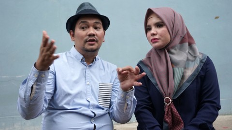 Presenter Indra Bekti dan Adila Jelita saat ditemui di kawasan Tendean, Jakarta, Kamis, (6/2 Foto: Ronny