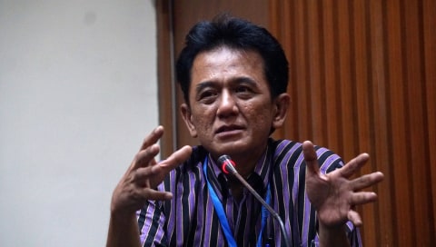 Chandra M Hamzah memberikan keterangan pers terkait Revisi UU KPK di Gedung KPK, Jakarta, Senin (16/9). Foto: Fanny Kusumawardhani/kumparan