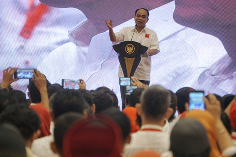 Ketua Projo Budi Arie Setiadi memberikan sambutan dalam Kongres II Projo di JIExpo Kemayoran, Jakarta, Minggu (7/12). Foto: Fanny Kusumawardhani/kumparan