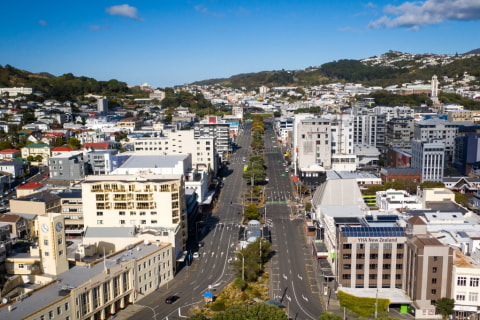 Suasana Kota Wellington yang sepi akibat wabah Corona di Selandia Baru. Foto: Getty Images