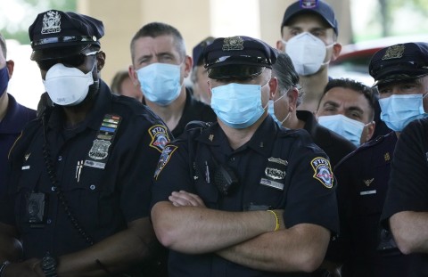 Ilustrasi polisi Amerika Serikat Foto: AFP/ Timothy A. Clary