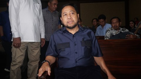 Terpidana kasus e-KTP, Setya Novanto memberikan kesaksian dalam sidang lanjutan Sofyan Basir di Pengadilan Tipikor, Jakarta, Senin (12/8). Foto: Fanny Kusumawardhani/kumparan