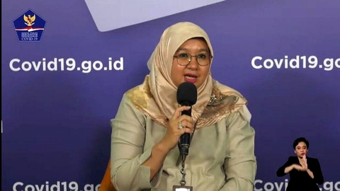 Juru Bicara Vaksinasi COVID-19 Kemenkes dr. Siti Nadia Tarmizi saat memberikan keterangan secara virtual. Foto: Kemenkes RI