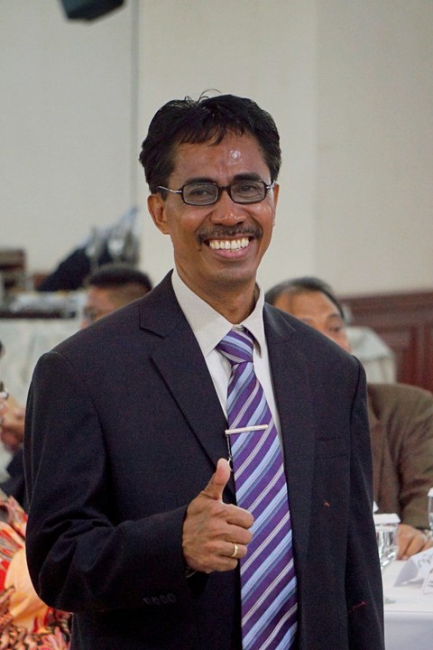 Hakim MK periode 2020-2025, Daniel Yusmic, dalam acara Pisah Sambut Hakim MK di Aula Gedung Mahkamah Konstitusi, Selasa (7/1). Foto: Jamal Ramadhan/kumparan