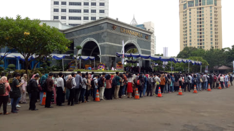 Antrian pengunjung LPDP Edufair Foto: Anggi Dwiky Darmawan/kumparan
