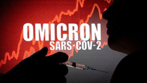 Ilustrasi virus corona Omicron. Foto: Dado Ruvic/REUTERS