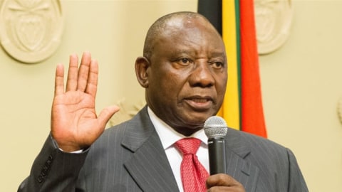 Cyril Ramaphosa diangkat menjadi presiden Afsel Foto: Rodger Bosch/Reuters
