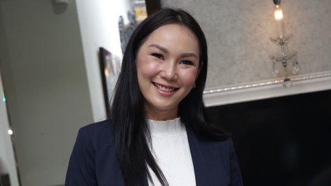 Artis Kalina Oktarani saat hadir di launching kecantikan di kawasan Menteng, Jakarta Pusat, Selasa, (17/9). Foto: Ronny