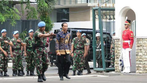 Presiden Jokowi mendatangi Mako Paspampres Foto: Yudhistira Amran Saleh/kumparan