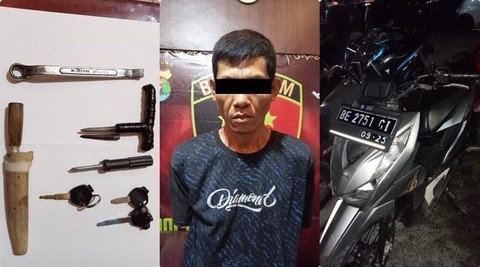 Sedang Beraksi, Pelaku Maling Motor di Lampung Tengah Ditangkap Warga