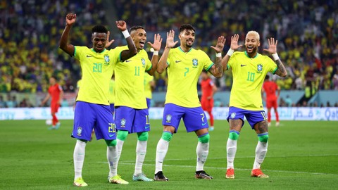 Foto: Aksi Brasil Bungkam Korea Selatan di 16 Besar Piala Dunia 2022