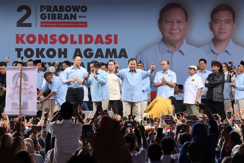 Prabowo Disambut Ribuan Massa Pendukung di Konsolidasi Togama Tasikmalaya