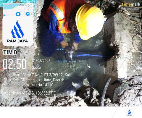 Terima Keluhan Pipa Bocor di Cilincing, PAM JAYA Langsung Perbaiki