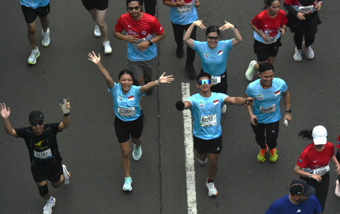 Water Station Le Minerale Bantu Sukseskan Jakarta International Marathon 2025