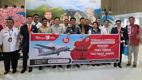 Penerbangan Manado-Toraja Resmi Dibuka, Dilayani Wings Air 2 Kali Sepekan
