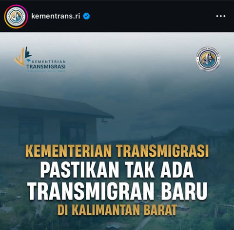 Kementerian Transmigrasi Pastikan Tak Ada Transmigran Baru di Kalbar