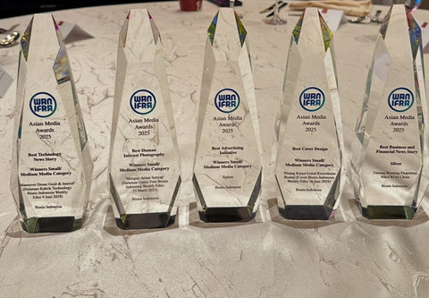 Bisnis Indonesia Raih 5 Penghargaan Asian Media Awards 2025 dari WAN-IFRA