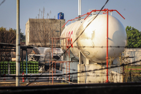 Foto: Usai Gudang Elpiji Cimuning Terbakar