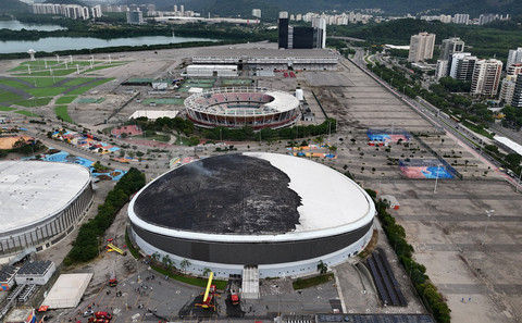 Foto: Atap Velodrome Olimpiade Rio 2016 Alami Kebakaran