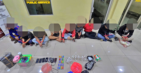 9 Pria Ditangkap Polisi saat Pesta Sabu di Pinggir Rel Tanah Abang