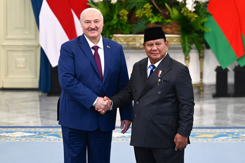 Foto: Sambutan Prabowo untuk Presiden Belarusia di Istana 