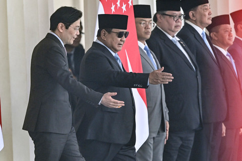 Serba-serbi Pertemuan Prabowo dengan Lawrence Wong di Istana Merdeka