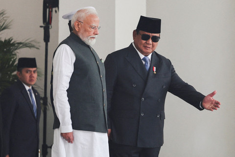 Foto: Prabowo Sambut PM India Narendra Modi di Istana Merdeka