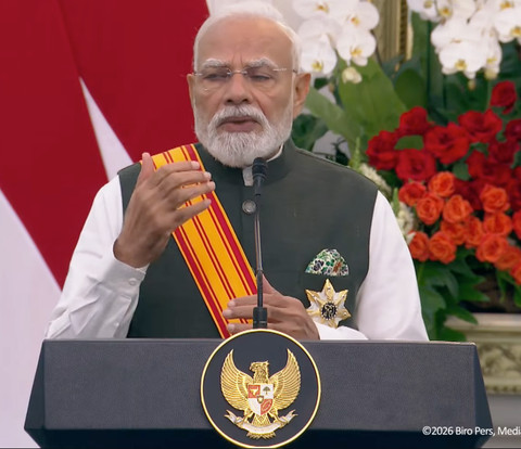 Prabowo Anugerahkan Penghargaan Tertinggi Bintang Adipurna ke PM India Modi