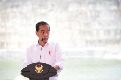 Presiden Joko Widodo di peresmian Bendungan Karalloe yang dikerjakan Nindya Karya. Foto: Dok: Nindya Karya