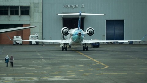 Hanggar pesawat GMF Aeroasia. Foto: Jamal Ramadhan/kumparan