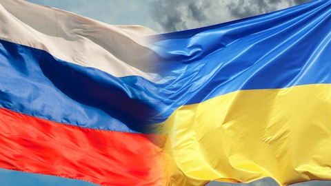 Ilustrasi Bendera Rusia dan Bendera Ukraina. Foto: Getty Images