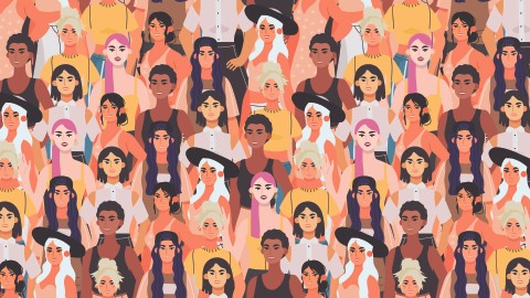 Ilustrasi beragam wanita kuat cantik yang berjuang untuk kesetaraan dan hak. Foto: KatePilko/Shutterstock
