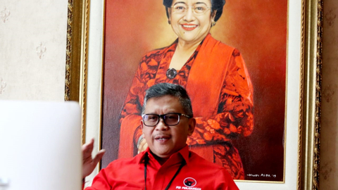 Sekjen DPP PDIP Hasto Kristiyanto dalam Jumpa Pers virtual seusai pengumuman cakada tahap IV PDIP. Foto: PDIP