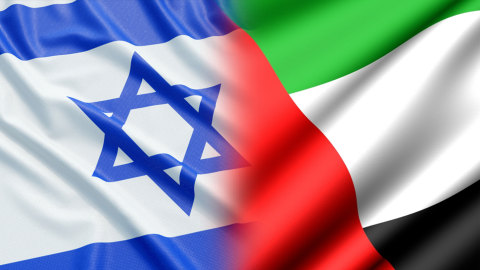 Foto kolase bendera Israel dan Uni Emirat Arab (UAE). Foto: Shutter Stock