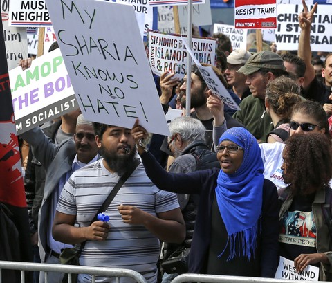 Aksi Bela Muslim di AS Foto: AP/Ted S. Warren