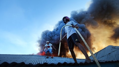 Ilustrasi kebakaran. Foto: Antara/Fachrurrozi