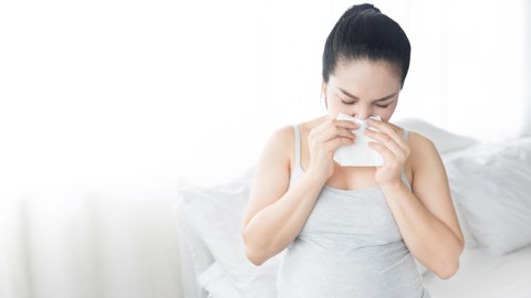 Ilustrasi hidung ibu hamil tersumbat. Foto: Shutter Stock