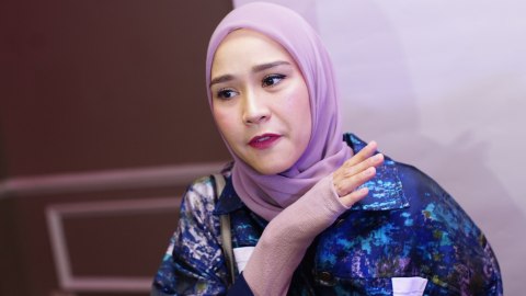 Artis Zaskia Adya Meca saat hadir di launcing busana muslim di Hotel Grand Mahakam, Jakarta, Senin, (24/9). Foto: Dok. Ronny