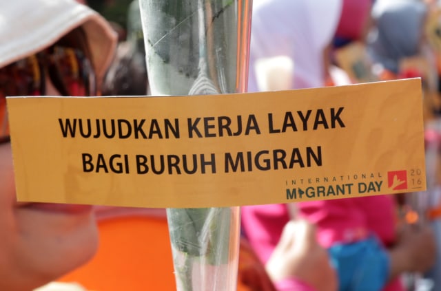 Tuntutan Migrant CARE. Foto: Fanny Kusumawardhani