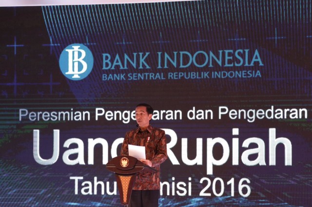 Presiden Jokowi di acara Peresmian Pengeluaran dan Pengedaran Uang Baru di Bank Indonesia, Jakarta. (Foto: Fanny Kusumawardhani/kumparan)