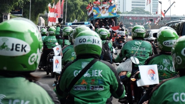 Pasukan pengemudi ojek online GO-JEK. (Foto: www.instagram.com/gojekindonesia/)