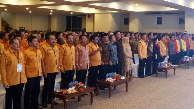 Presiden Joko Widodo menghadiri pembukaan Munaslub Hanura. (Foto: Aria Perdana)