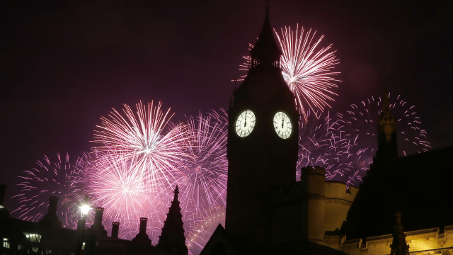 Perayaan Malam Tahun Baru di London (Foto: P Photo/Frank Augstein)