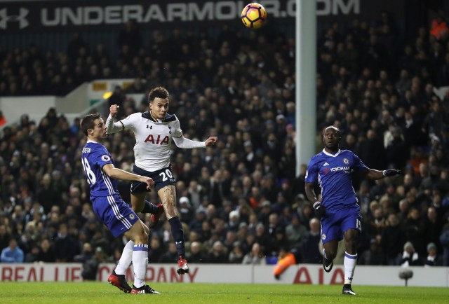 Gol Dele Alli ke gawang Chelsea (Foto: Richard Heatchote)