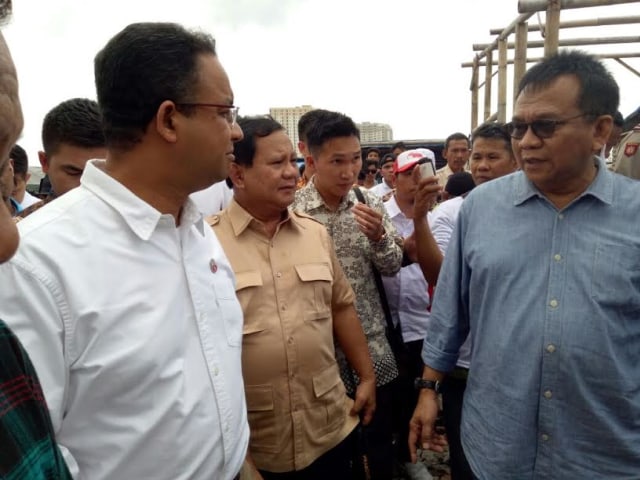 Anies dan Prabowo di Penjaringan. (Foto: Nadia Jovita/kumparan)