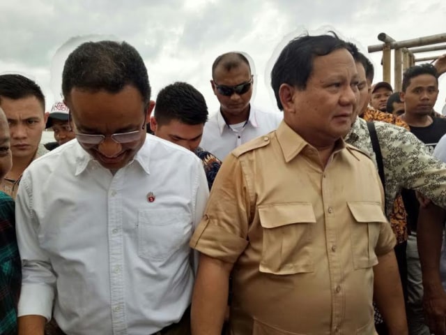Anies dan Prabowo berdampingan. Foto: Nadia Jovita/kumparan