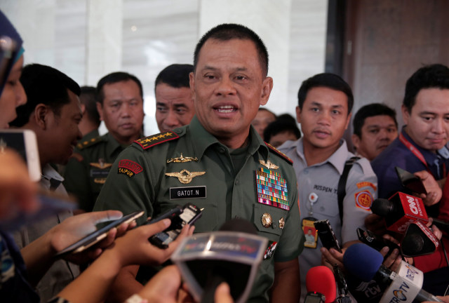 Mantan Panglima TNI Jenderal (Purn) Gatot Nurmantyo Foto: Reuters