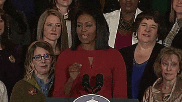 Michelle Obama dalam pidato terakhirnya. (Foto: YouTube/Associated Press)